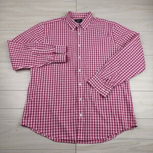 Charles‎ Tyrwhitt Shirt Mens XL Pink Gingham Check Non Iron Slim Fit Preppy Dad